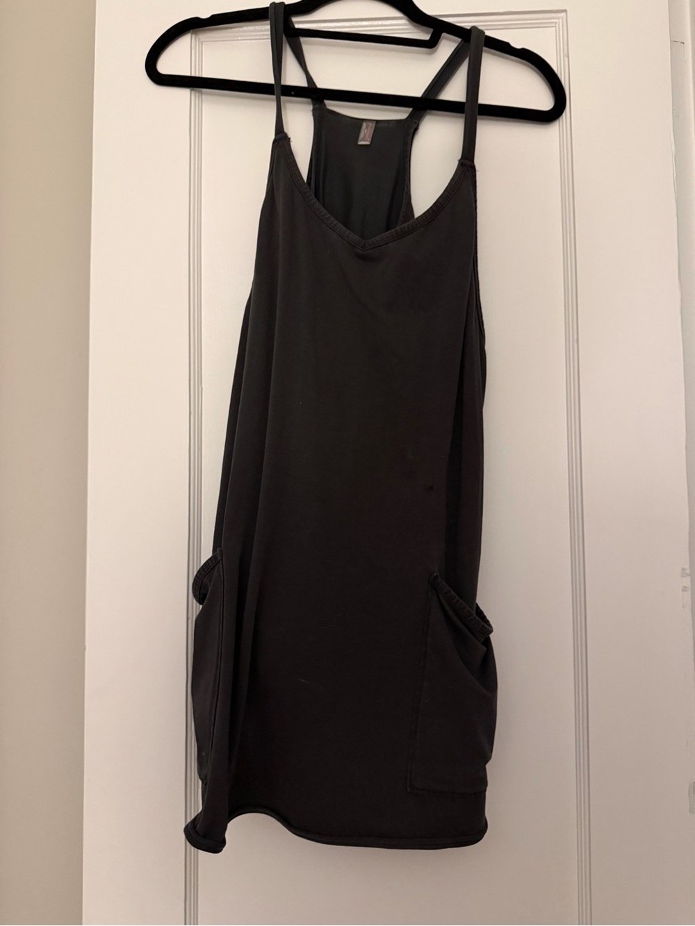 Free People Black Racerback Tank Dress with Side Pockets